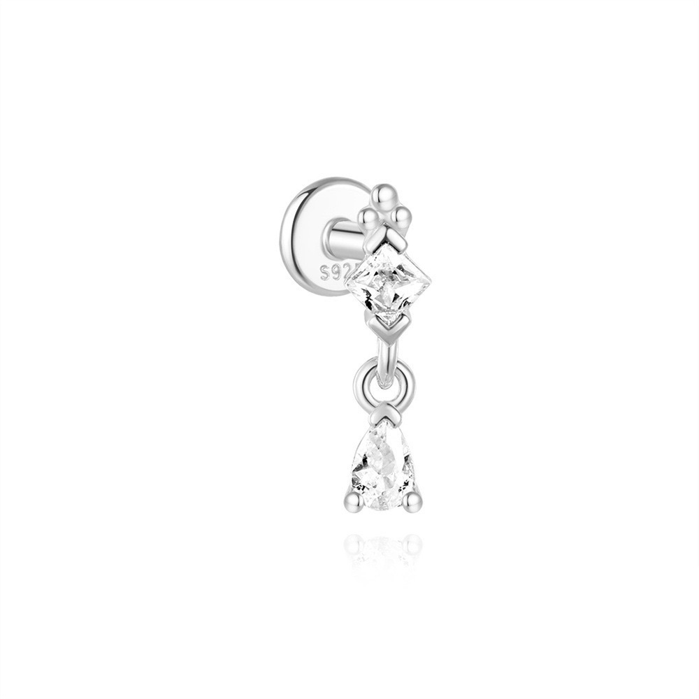 Elegant Sterling Silver Drop cartilage Earring - Picture 2 of 6